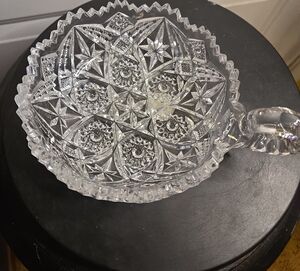 Nucut Crystal Imperial Cut Glass Bowl With Handle 1914